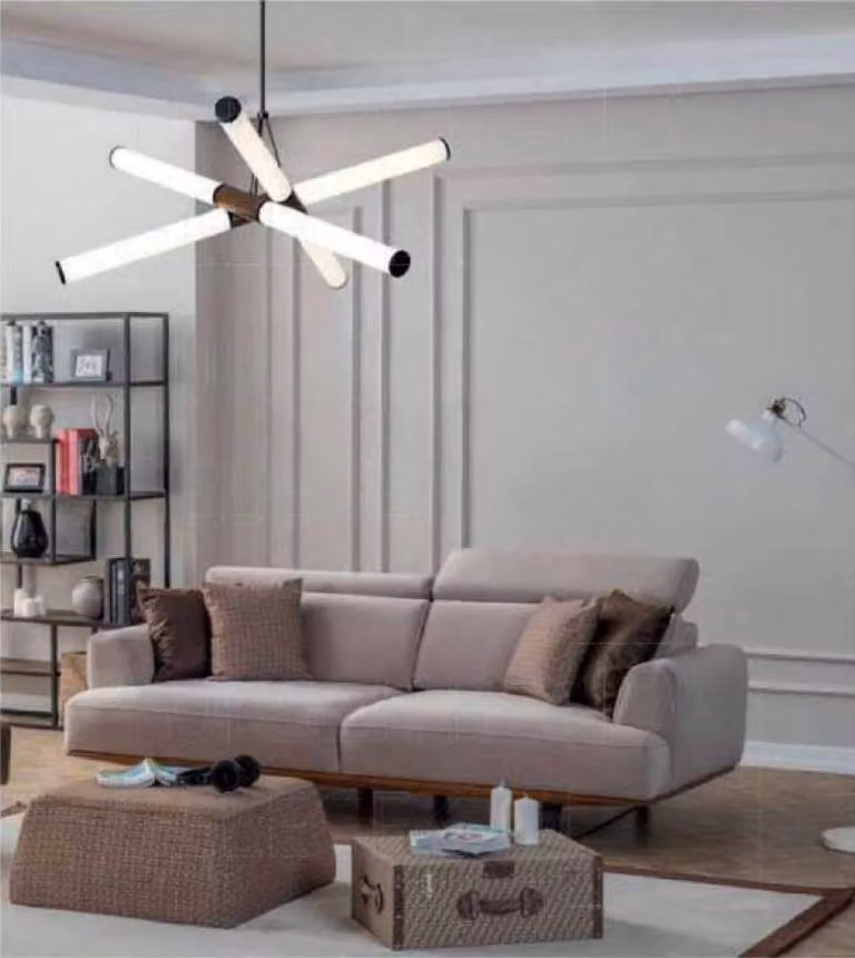 Dreisitzer Sofa 3 Sitzer Sofas Grau Stoff Wohnzimmer Luxus Sitz Modern