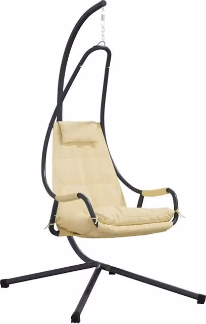 Sedia uovo sospesa Beige 94 x 107 x 196,5 cm Acciaio CFW5233355