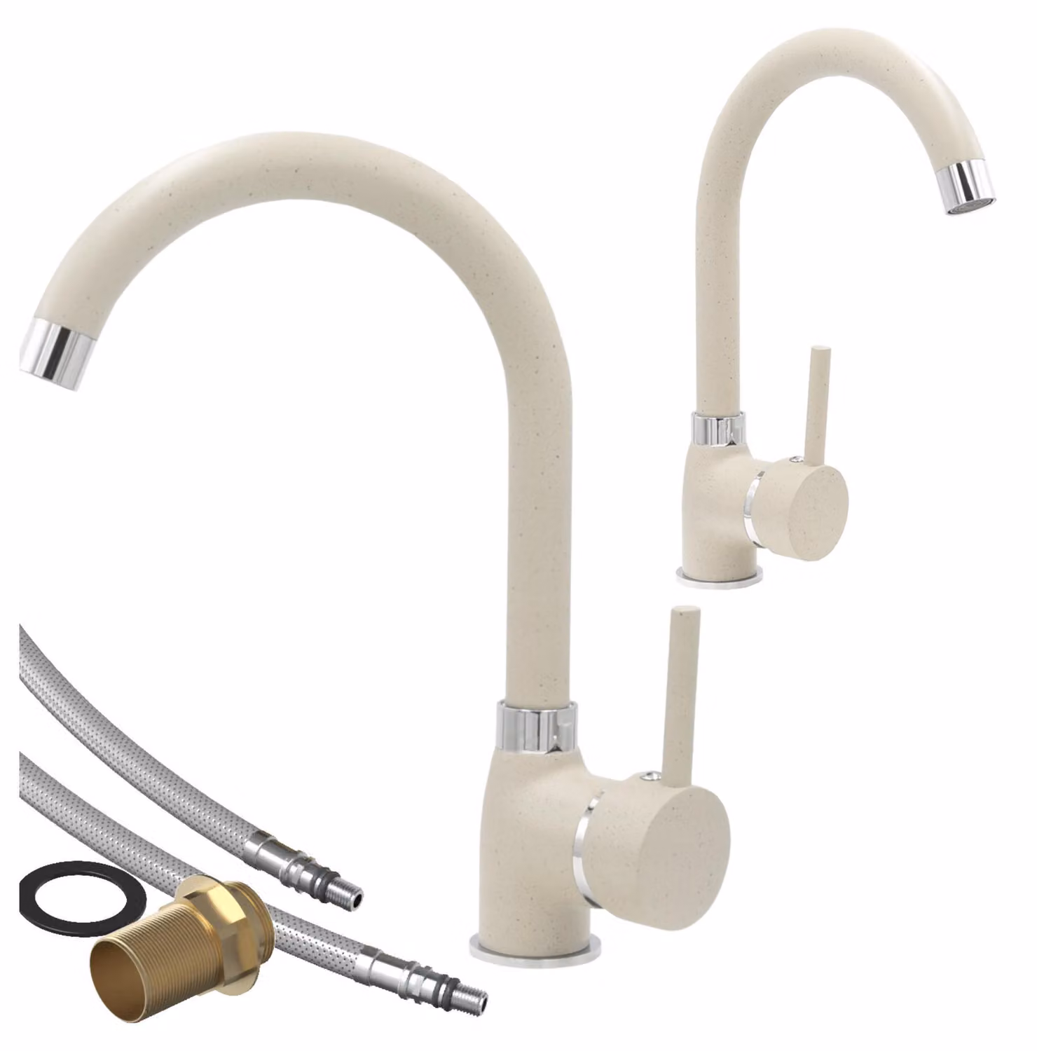 Granitan - Miscelatore cucina - Rubinetto cucina altezza 30 cm - Miscelatore lavello beige - BETA