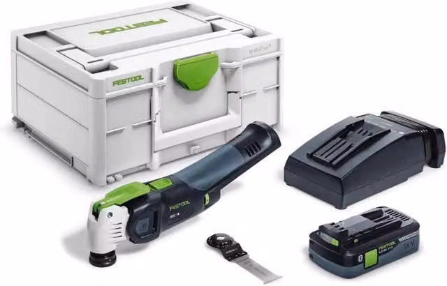 Utensile Multifunzione Festool OSC 18 HPC 4,0 EI-Plus con Batteria da 4,0 Ah e Sistema di Trasporto SYS3 M 187 Multicolore – 1