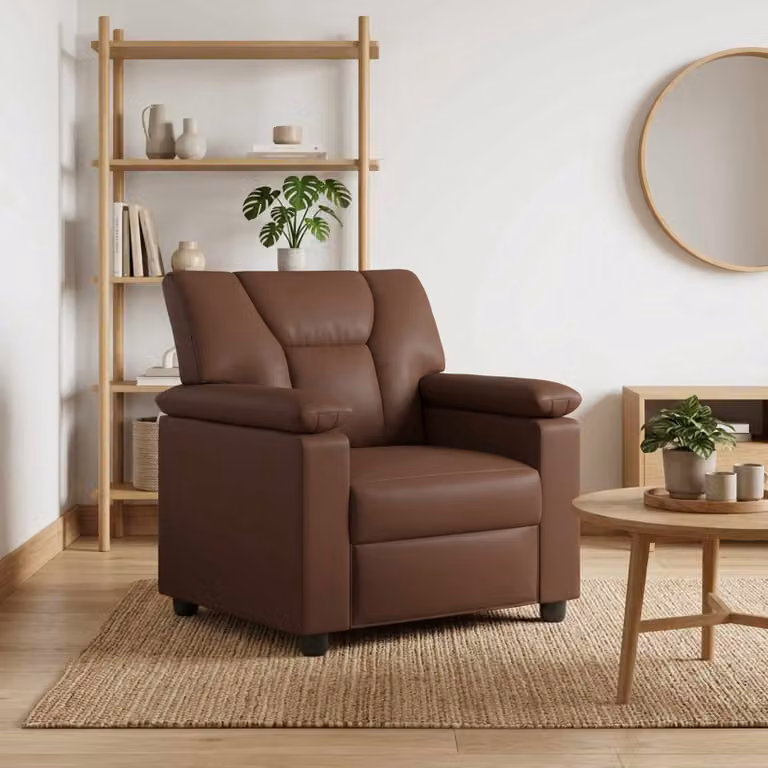 Divano moderno vidaXL in similpelle marrone L: 91 cm, P: 85 cm, H: 93 cm