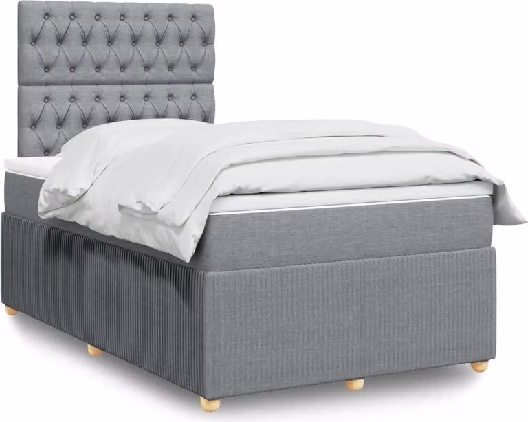 Maison Exclusive - Letto boxspring con materasso Grigio chiaro 120x200 cm Tessuto