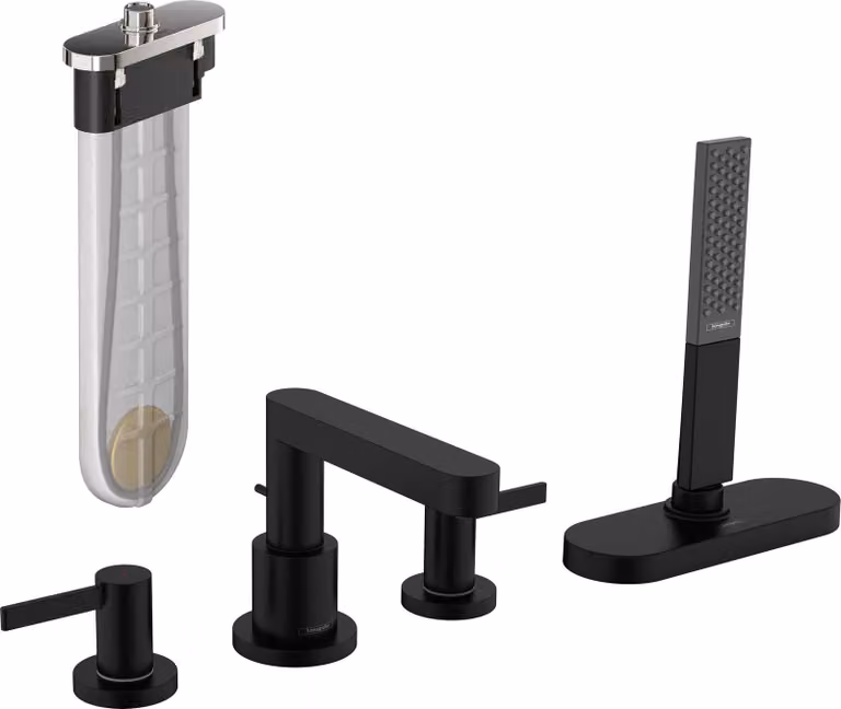hansgrohe Finoris Robinetteries de bord de baignoire 4 trous avec flexible, portée 152mm, 76444670, 76444670