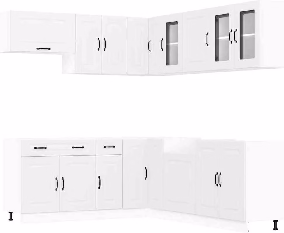 Set Mobili da Cucina 11 pz Kalmar Bianchi Legno Multistrato