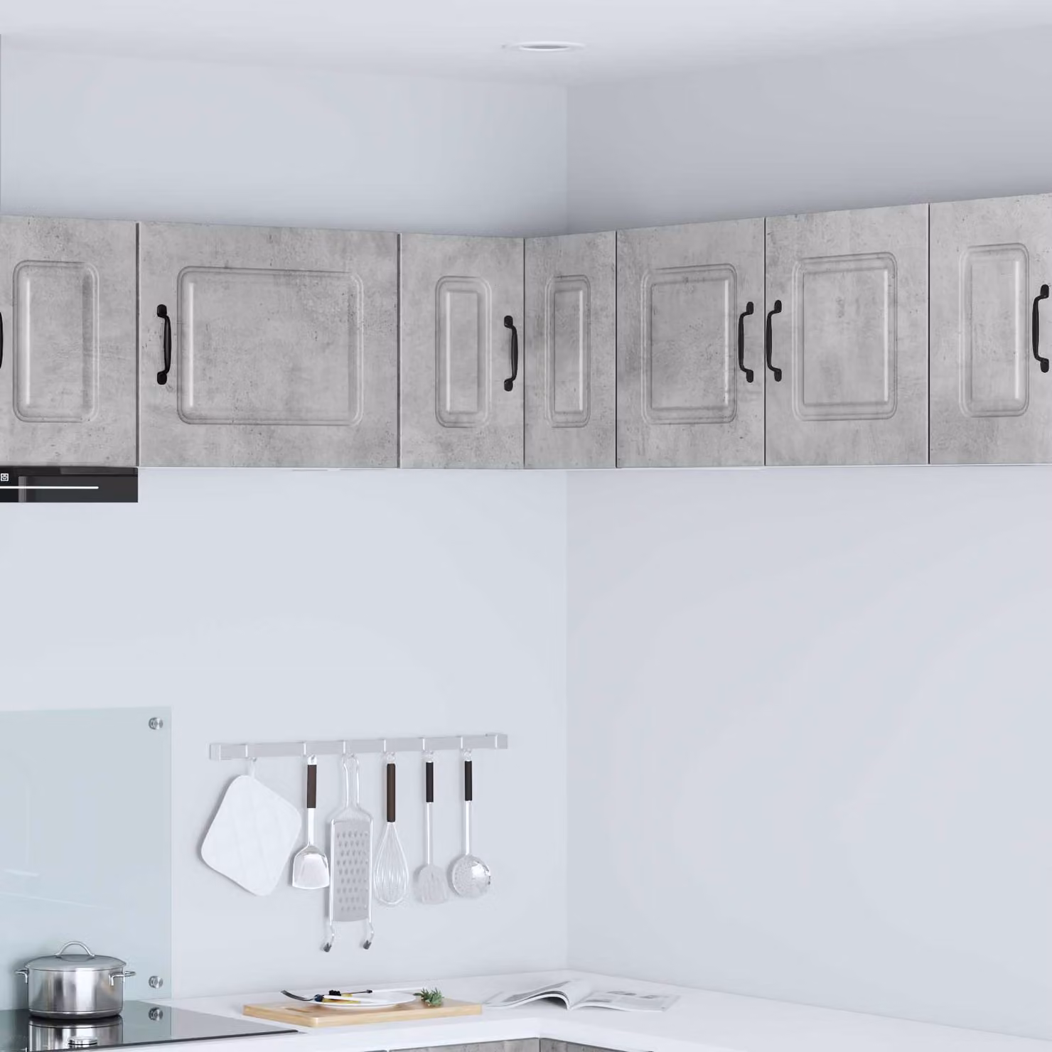 vidaXL Mobile Unità a muro Kalmar per cucina, Grigio, L 57 cm x P 57 cm x H 40 cm