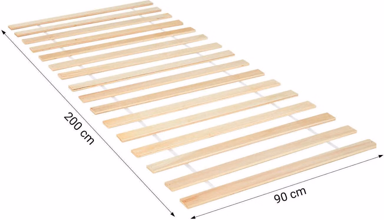 Homestyle4u rete a doghe 90x200 cm letto per bambini telaio a rotelle montato 16 doghe legno pino finitura naturale