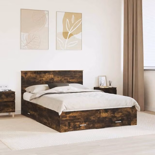 Struttura del letto Rovere Fumo 140 x 200 cm 3408267