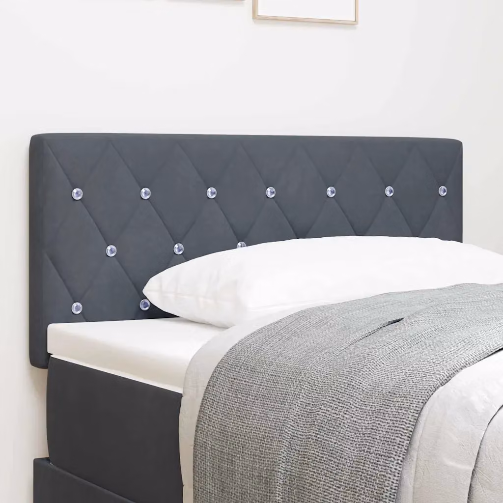 Testiera per letto vidaXL in velluto grigio scuro, Larghezza: 100 cm