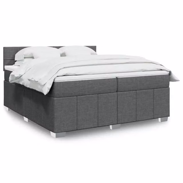 Letto Ibrido Moderno vidaXL con Materasso Grigio e Bianco L/P: 200 x 200 cm