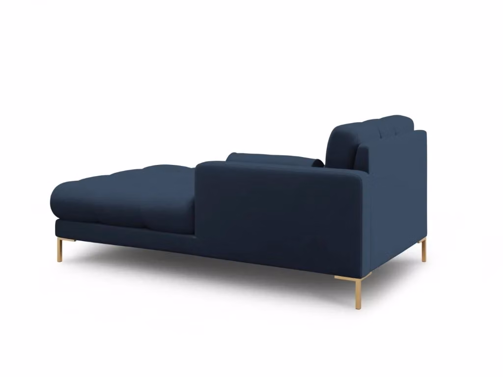 Chaise longue destra Bali di Cosmopolitan Design in tessuto blu con cuscini inclusi L/P/H: 164 x 102 x 75 cm – 2