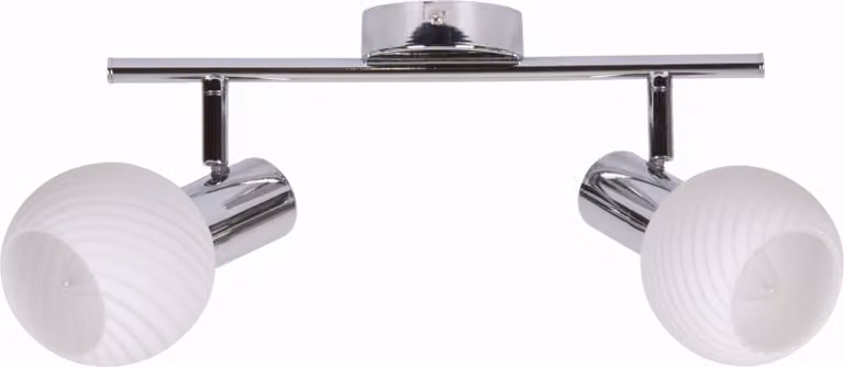 Lampada da soffitto TURNO bianca cromata 2xE14x40W in vetro, dimensioni: 20x43x14 cm, IP20, Candellux