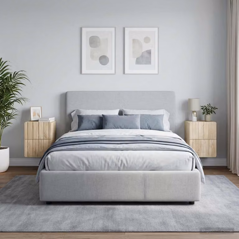 Set di 2 mobiletti da notte sospesi vidaXL in Rovere Sonoma, L 33 cm x P 34,5 cm x H 43 cm