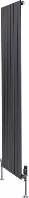 Radiatore Verticale 1800 x 420 mm con Valvole TRV Grigio Antracite