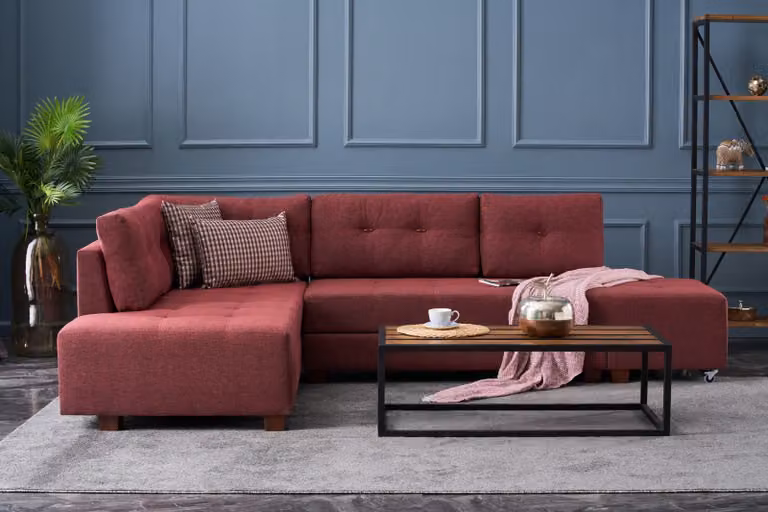 Hanah Home, Manama- BLC1186, Claret, Rosso, Divani letto, Struttura: Legno / Pannelli di fibra
