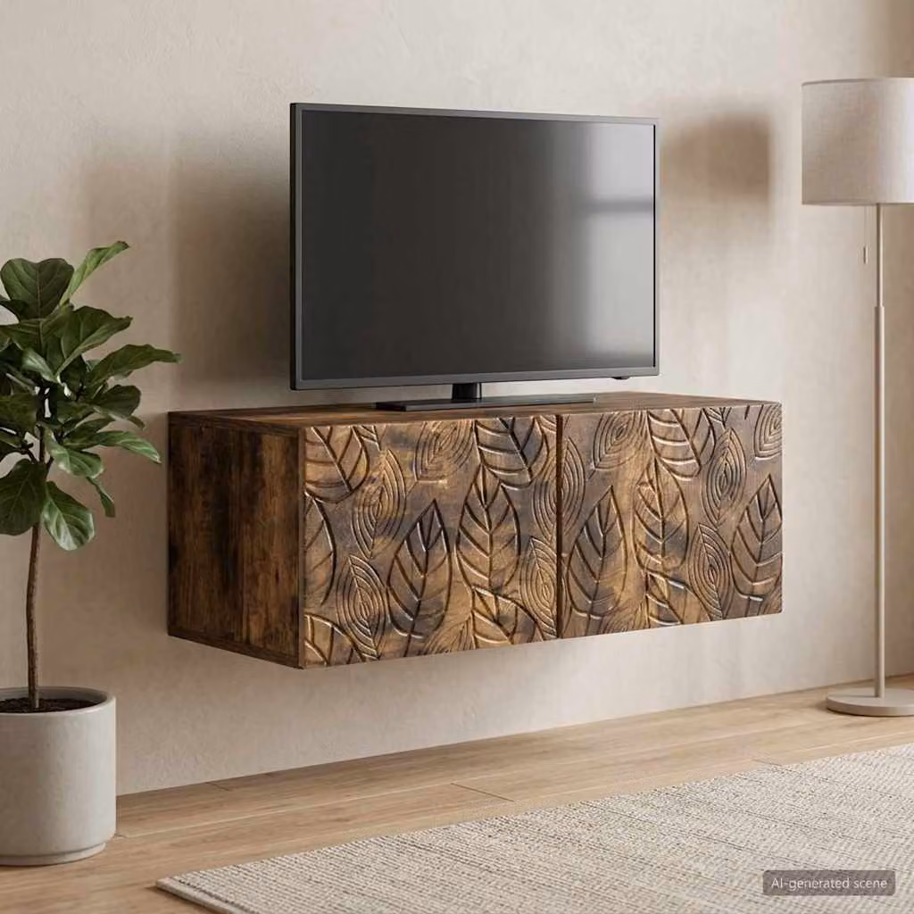 vidaXL Mobile Porta TV da Muro in Rovere Fumo Marrone L: 78,5 cm, P: 31 cm, H: 30 cm