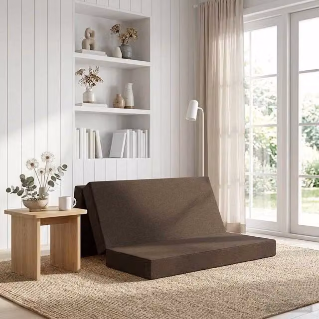 Divano Letto Pieghevole Moderno vidaXL Colore Tortora L: 200 cm, P: 67 cm, H: 45 cm