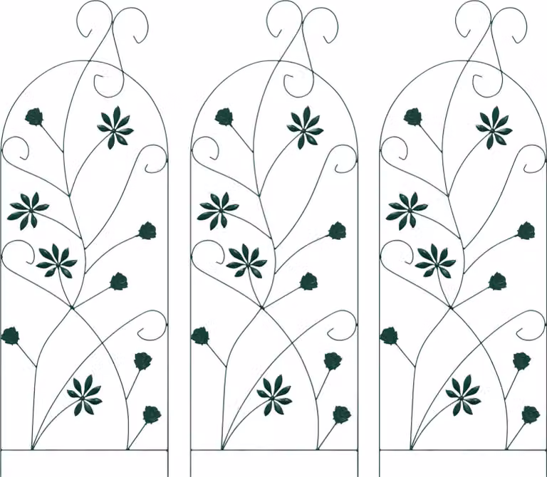 Recinzione per Giardino 3 pcs Verde 112 x 39,5 cm Acciaio