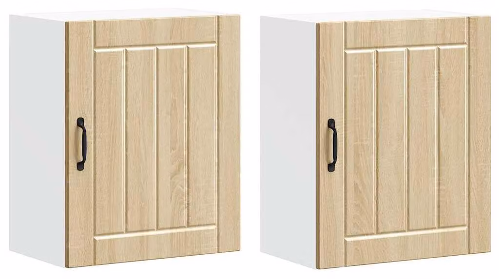 Pensili da cucina 2 pz Lucca in Legno Multistrato Rovere Sonoma