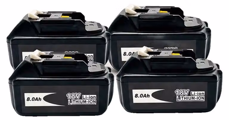 Batteria di ricambio, 18V, capacità 8000mAh, 8.0AH - confezione da 4 pezzi