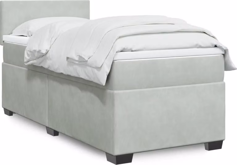 Maison Exclusive - Giroletto a Molle con Materasso Grigio Chiaro 80x200 cm Velluto