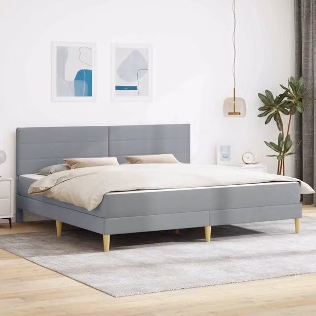 Struttura letto con materasso Grigio Chiaro 180 x 200 cm 3414969