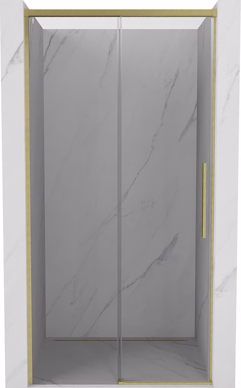 Mexen Rox porta doccia scorrevole 130 cm, trasparente, oro spazzolato - 8C2-130-000-55-00