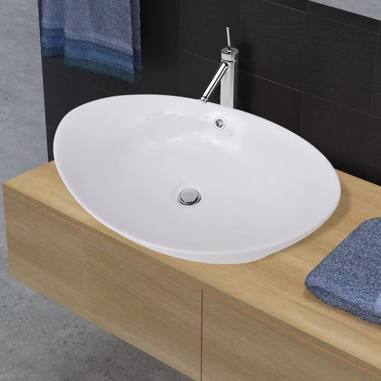 Lavabo in Vetroceramica Sfioro per lavabo in Vetroceramica Ovale 59 x 38,5 cm