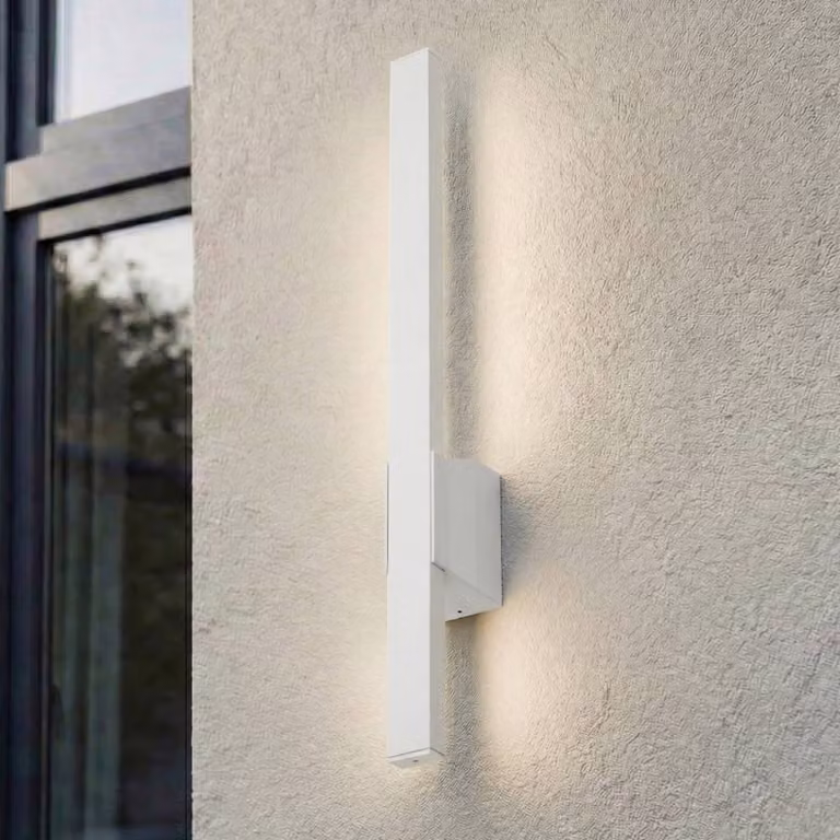 Applique da esterni a LED Sakari Lindby, Bianco / Opale, Alluminio, Moderno, Applique LED da esterni