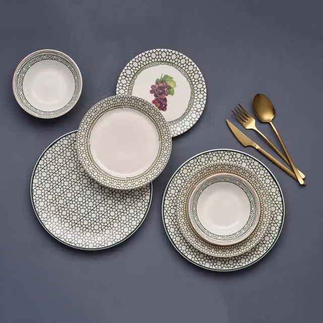 Servizio piatti in ceramica DMORA per 24 persone, Multicolore