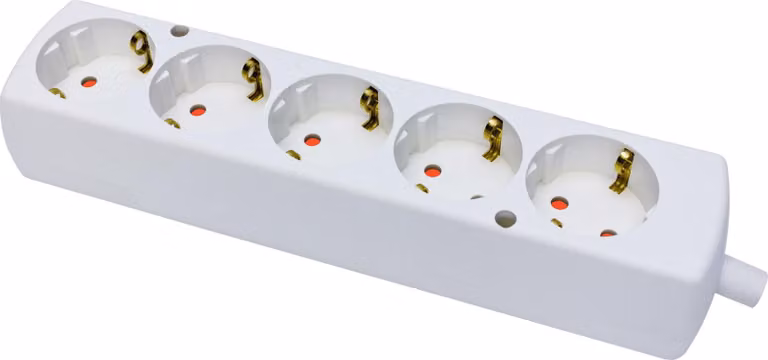 Presa di corrente portatile 5x 250V Uni-Schuko bianco