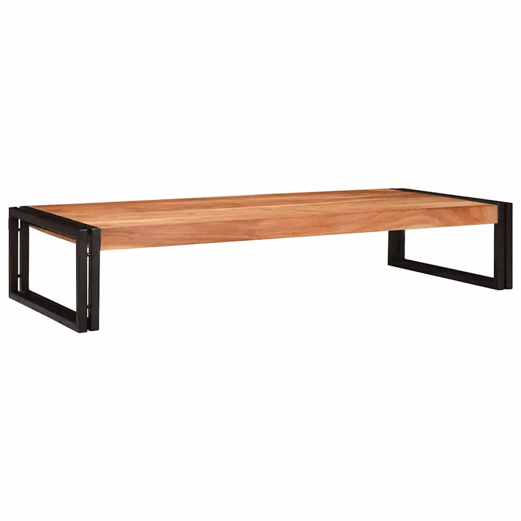 vidaXL Mensola da bagno moderna in legno di acacia e metallo, Marrone, L: 120 cm, P: 50 cm, H: 23 cm