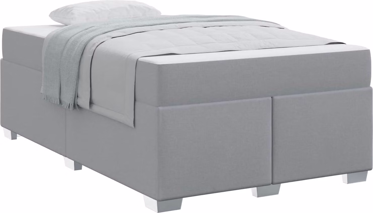 Struttura del letto Grigio chiaro 120 x 190 cm Tessuto