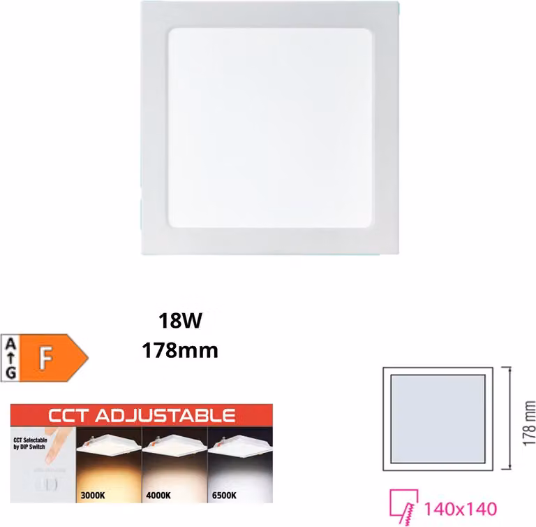 Lampada da incasso LED ALEXIS 18W 1660lm IP20 CCT bianco rotondo | HOROZ