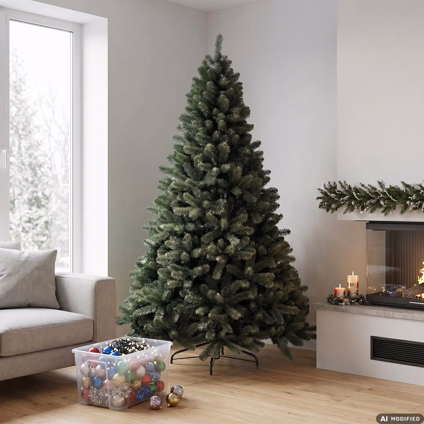 Albero di Natale Artificiale VESTIAMO CASA Gran Natale Alta Badia Verde, H 150 cm, Diametro alla base: 97 cm – 2