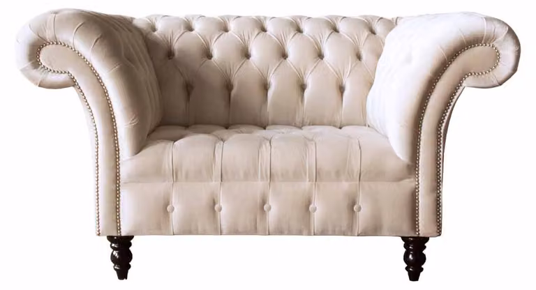 Couch Polster Sofa Textil Chesterfield Couchen 1,5 Sitzer Einsitzer Rosa