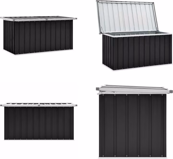 vidaXL Scatola da giardino antracite 129 x 67 x 65 cm - Scatola portaoggetti - Scatola per cuscini da giardino - Scatole per cuscini da giardino