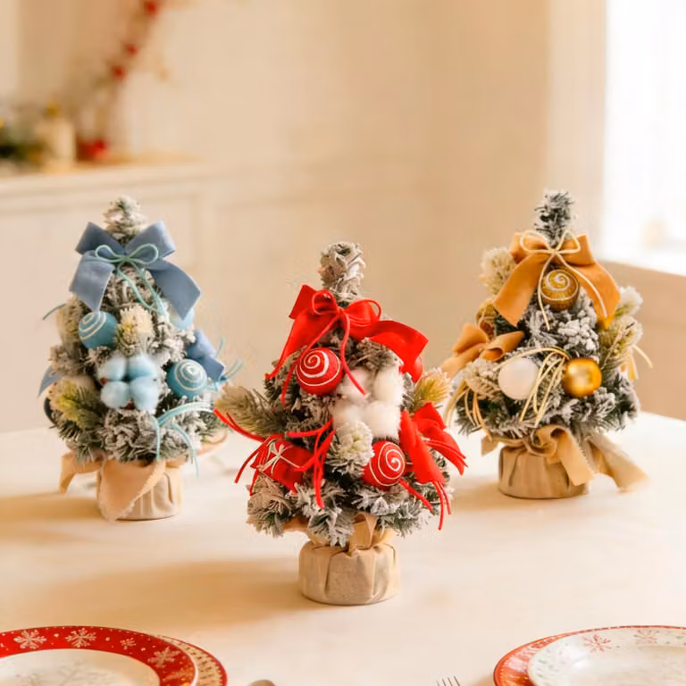 Mini albero di Natale, confezione da 3 pezzi - Decorazione natalizia artificiale