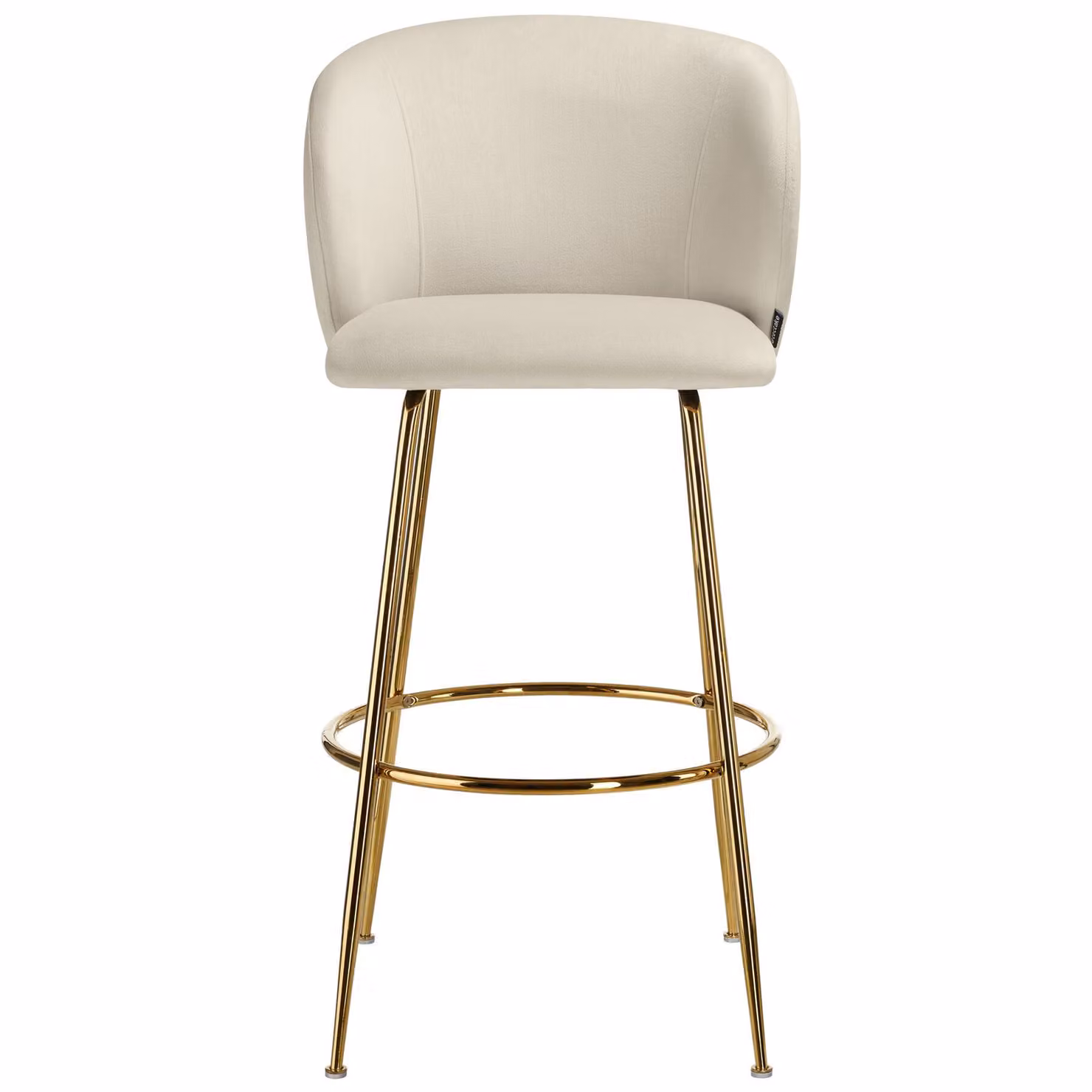 Set di 2 Sgabelli Luana con schienale in velluto beige e oro TecTake GmbH – 4