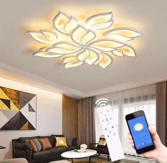 Lampada da soffitto LED senza riflessi con telecomando | Illuminazione da soffitto a colori per soggiorno e camera da letto