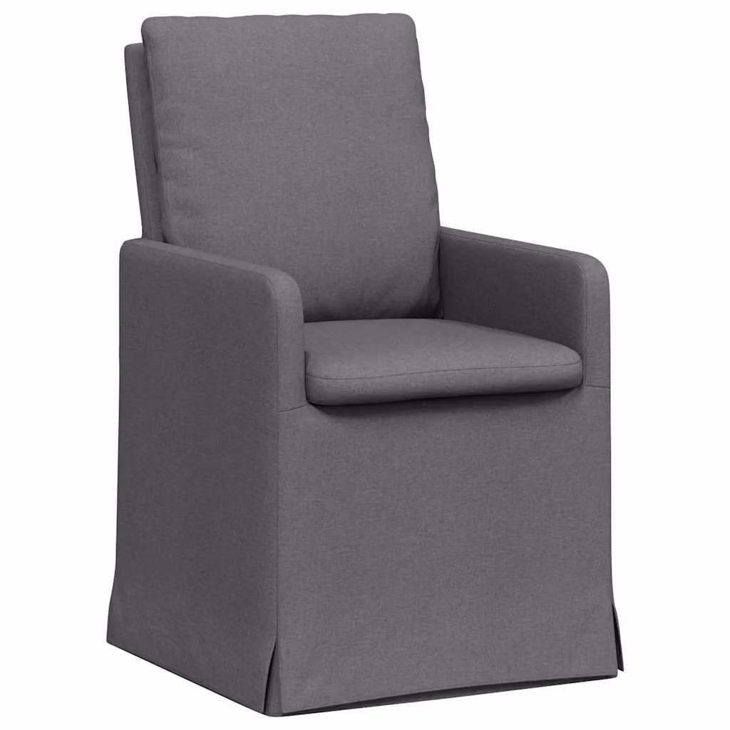 Set di 2 sedie da pranzo vidaXL in tessuto grigio con design moderno L/P/H: 57 x 67 x 98 cm – 2