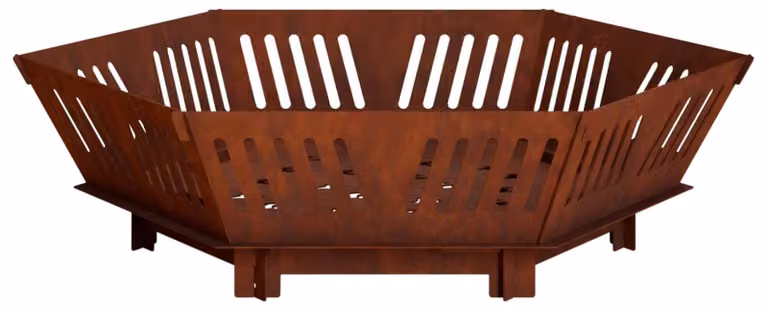 Focolare da esterno, aspetto ruggine, dimensioni 60 x 60 x 18 cm, acciaio resistente agli agenti atmosferici