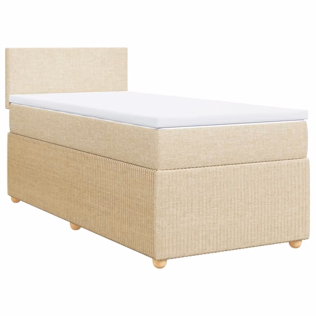 Giroletto a Molle con Materasso Crema 100x200 cm in Tessuto