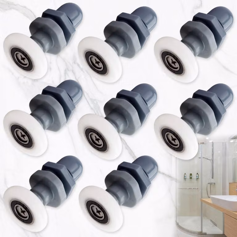 Inovra - Rotelle per porta doccia, 25 mm - Confezione da 8 pezzi - Resistenti all'usura - Durature - Movimento flessibile - Coperchio resistente alla ruggine