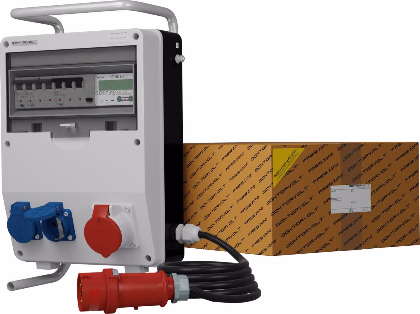 Distributore di corrente TD-S/FI 16A 2x230V SKHU cavo contatore di elettricità MID Doktorvolt® 0526