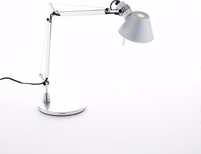 Artemide Tolomeo Micro Lampada da tavolo in alluminio bianca con tecnologia LED e altezza regolabile