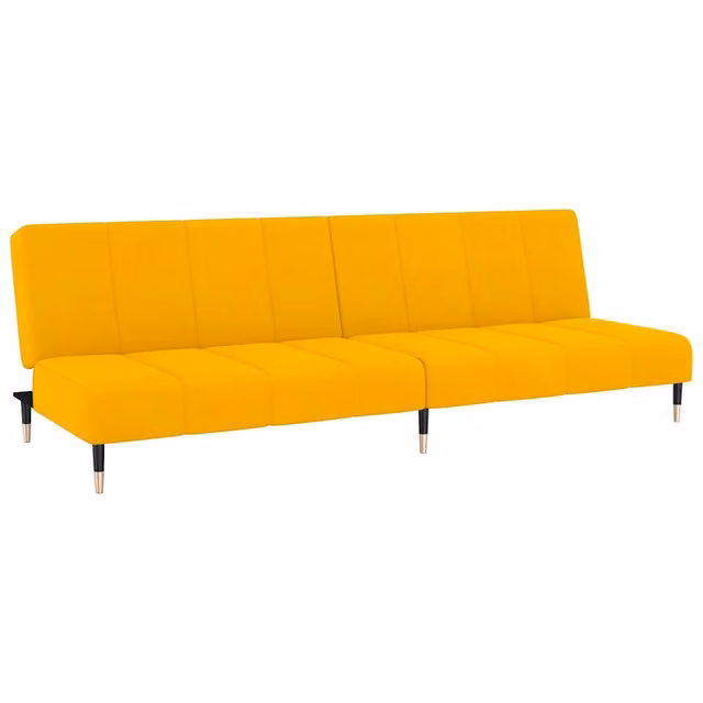 Divano letto | Sof¨¤ letto | Letto singolo a 2 Posti Giallo in Velluto