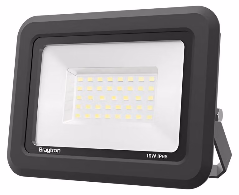 Proiettore LED Braytron 10 W, bianco freddo 6500 K, 800 lm, 120°, alluminio nero, IP65, per esterni