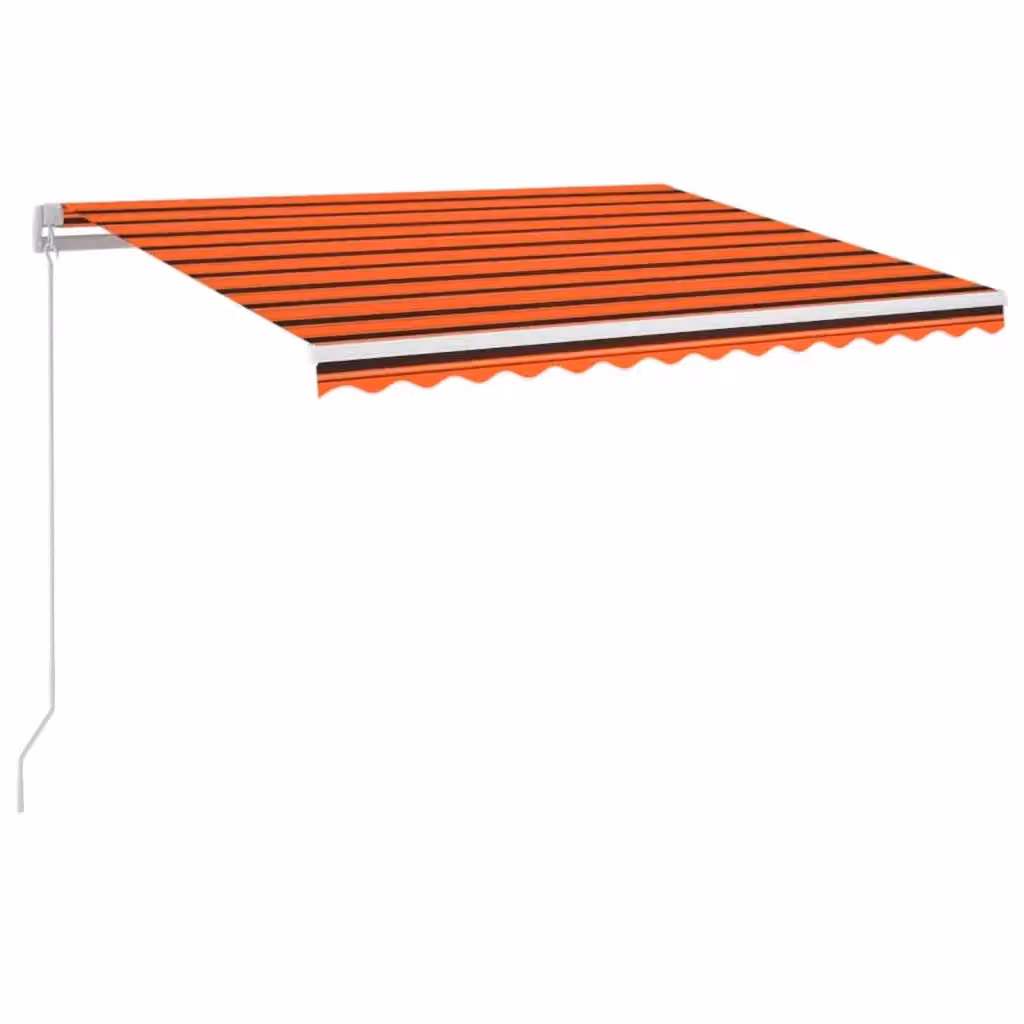 Tenda da Sole Retrattile VIDAXL con LED in Poliestere e Alluminio, Arancione e Marrone, L: 350 cm, P: 250 cm – 2