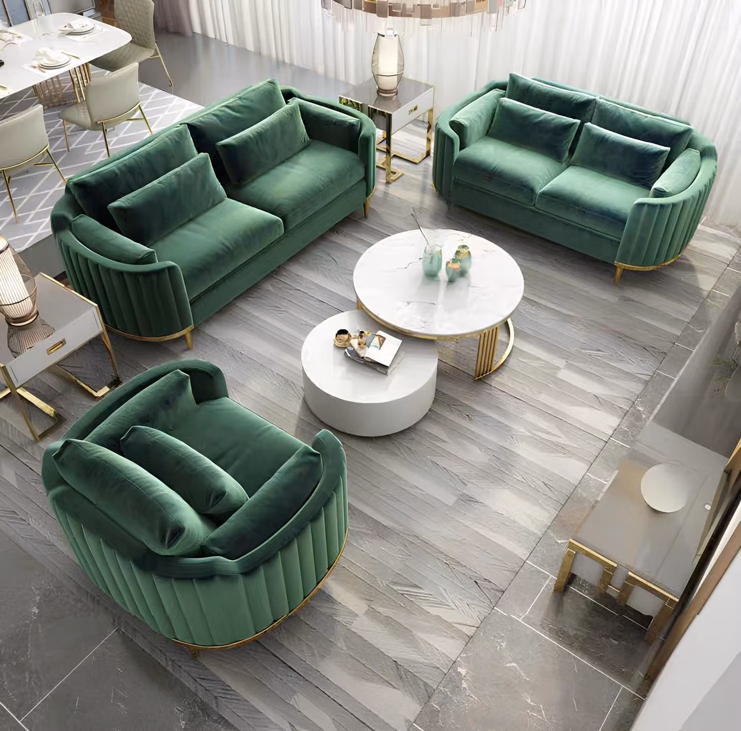 Italy Design Möbel Sofa Couch Komplett Set Garnitur 3+2+1 Couchen Sofas Polster