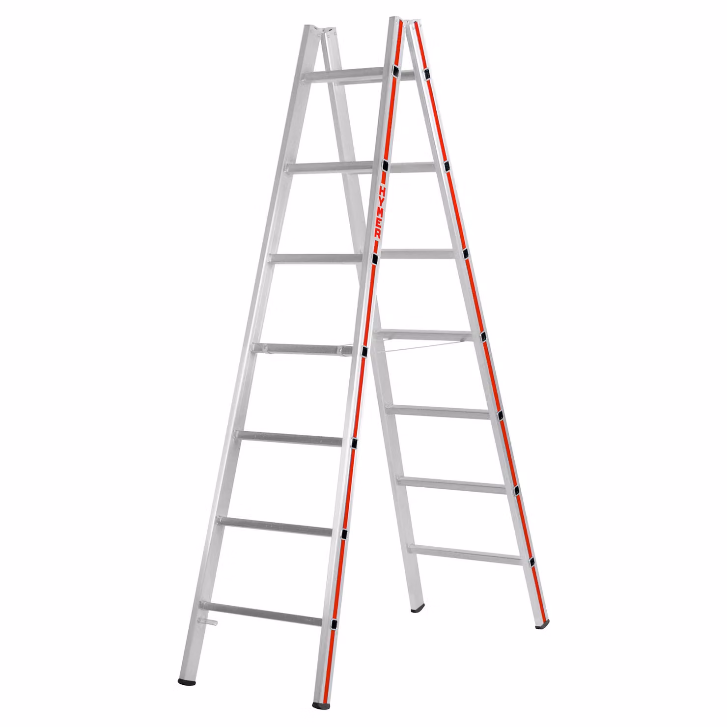 Scala a pioli Hymer, accesso bilaterale, 2x10 pioli, altezza verticale 2,75 m, altezza di sbraccio 4,07 m, peso 10,9 kg